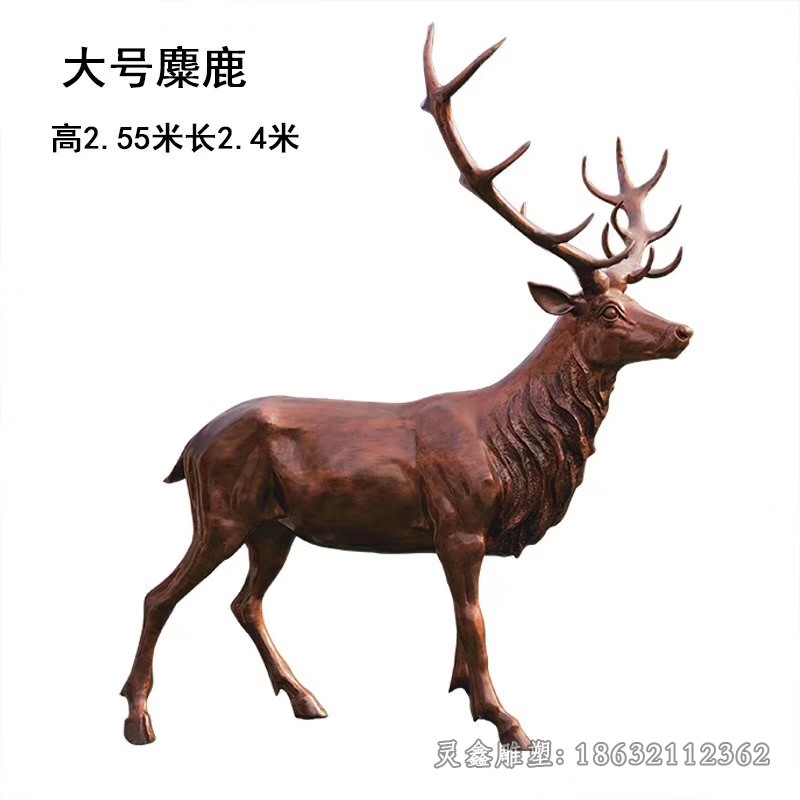 站姿小鹿景区景观铜雕