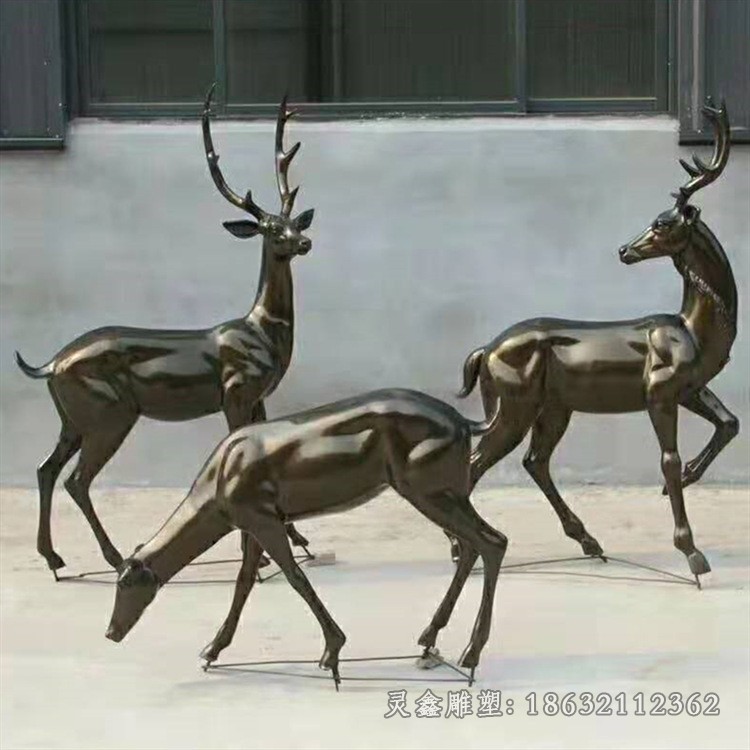 站姿小鹿别墅景观铜雕