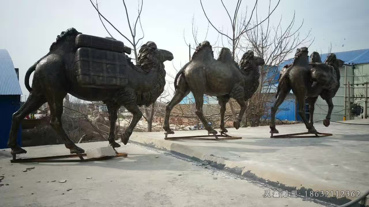 丝绸之路骆驼景观铜雕