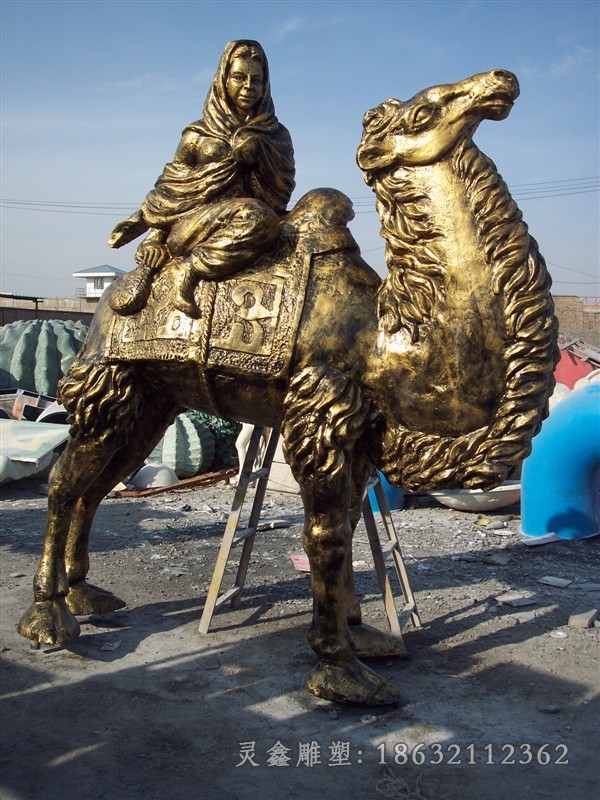 动物骆驼公园标志铜雕