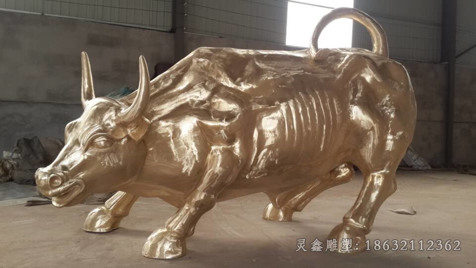 金色牛庭院景观铜雕
