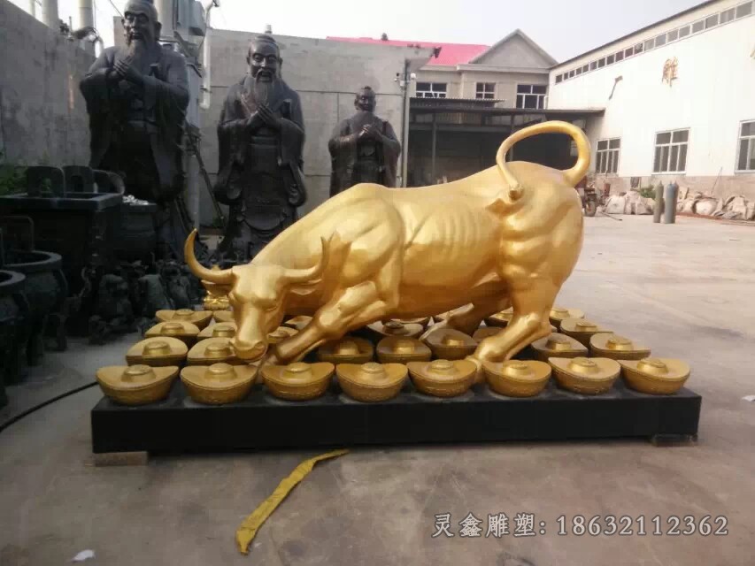 金色牛景区景观铜雕