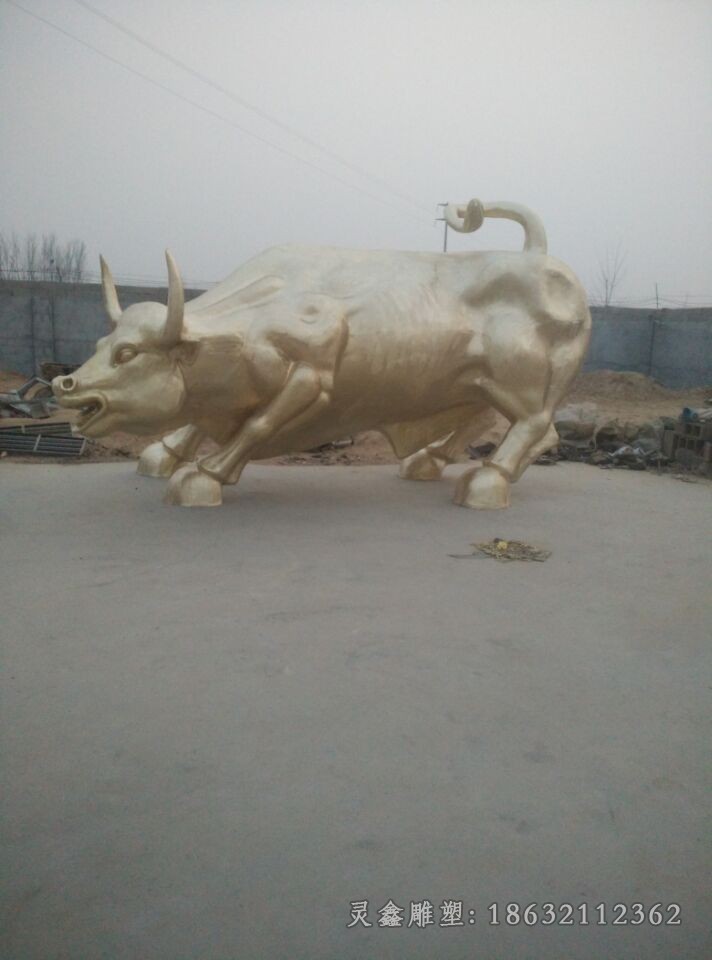 金色牛商场景观铜雕