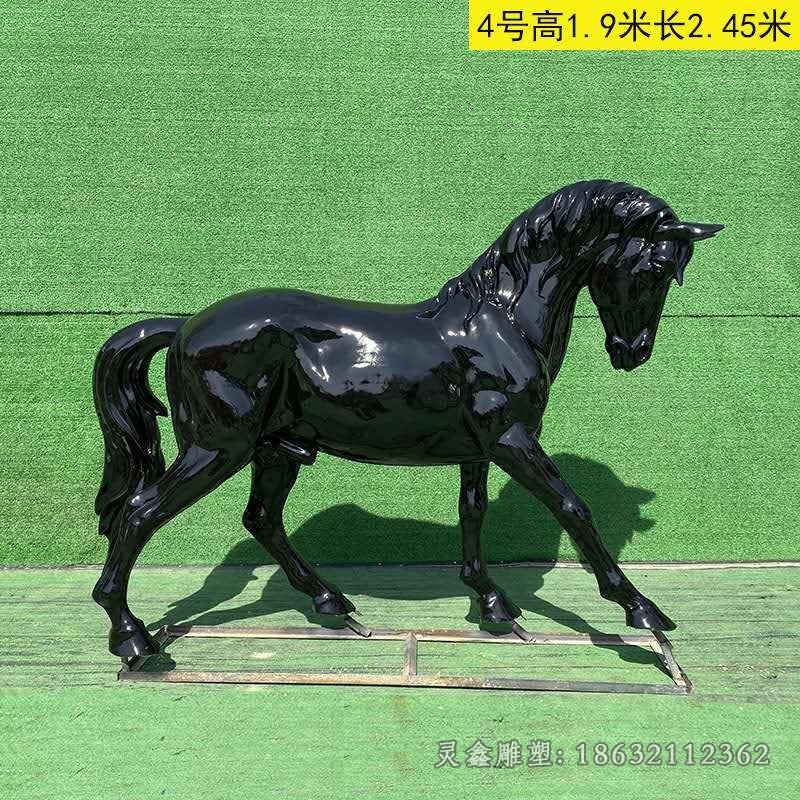 黑色马户外景观铜雕