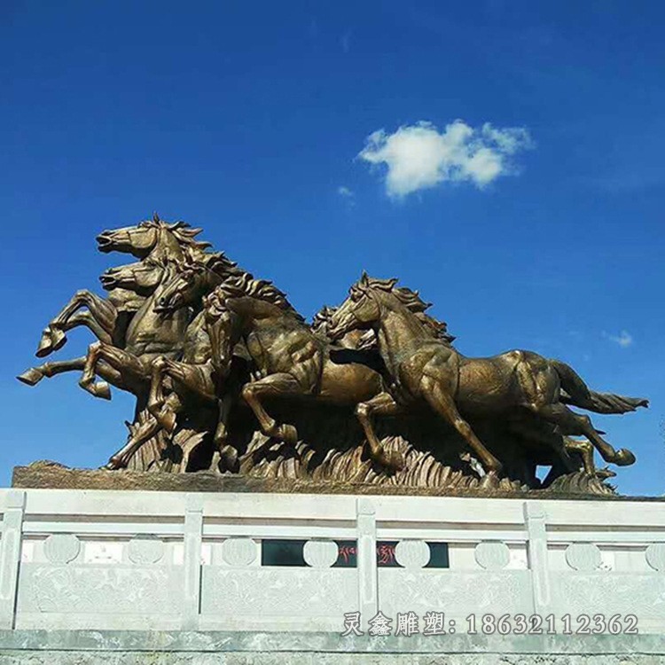 动物群马小区景观铜雕