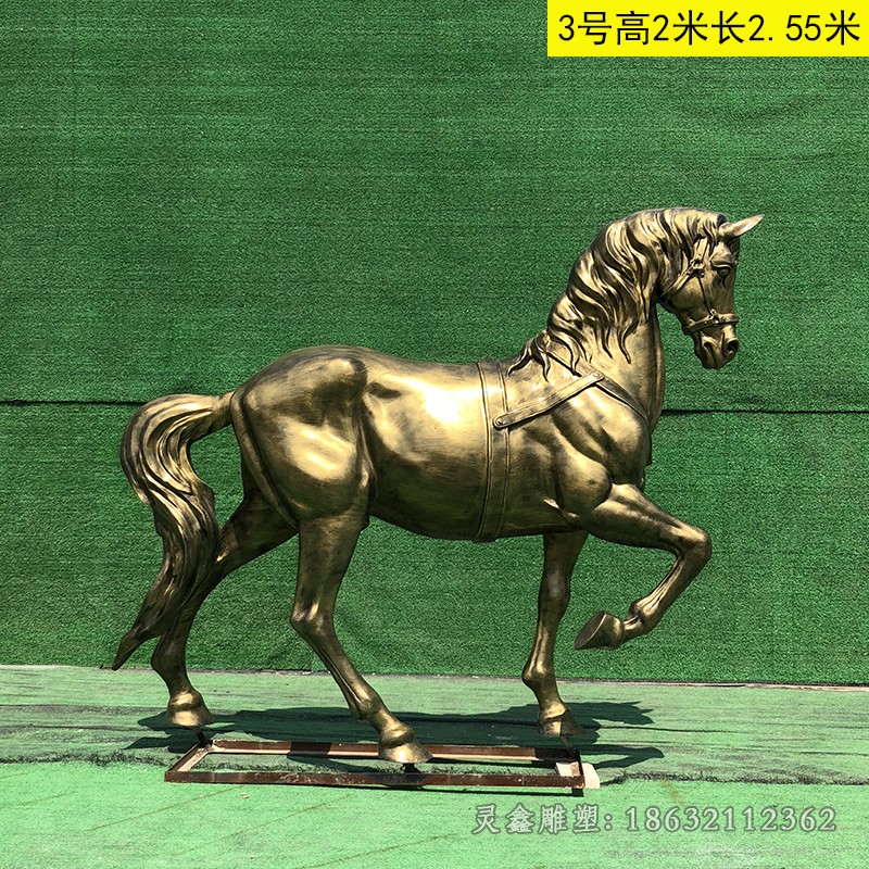 站姿马庭院景观铜雕