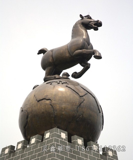 抽象动物马景观铜雕