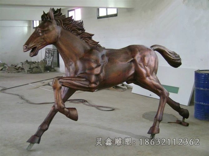 站姿马动物小品铜雕