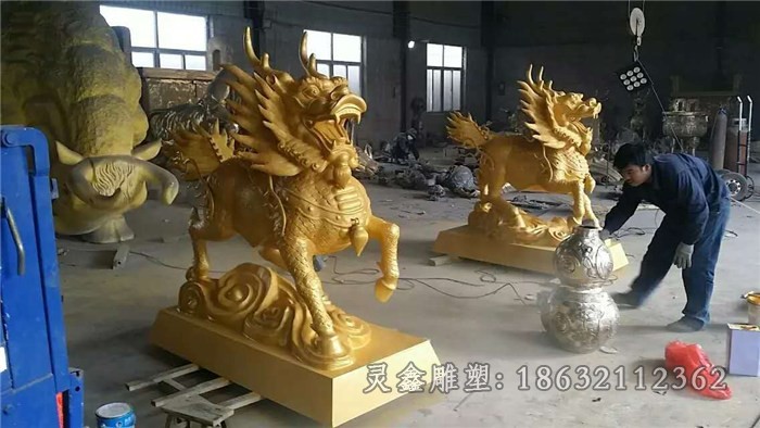 神兽麒麟公园景观铜雕