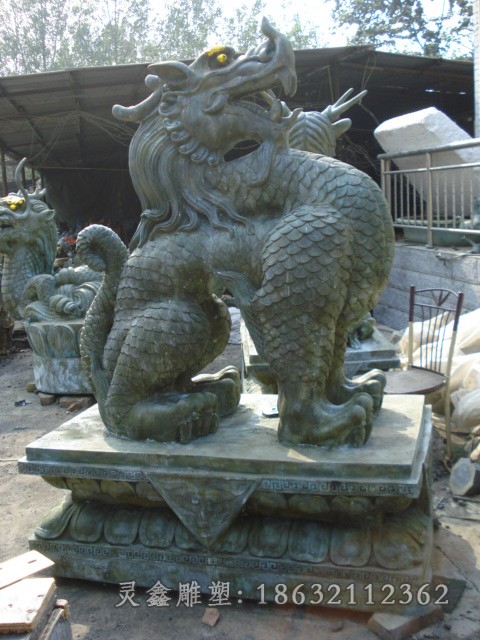 神兽麒麟小区景观铜雕