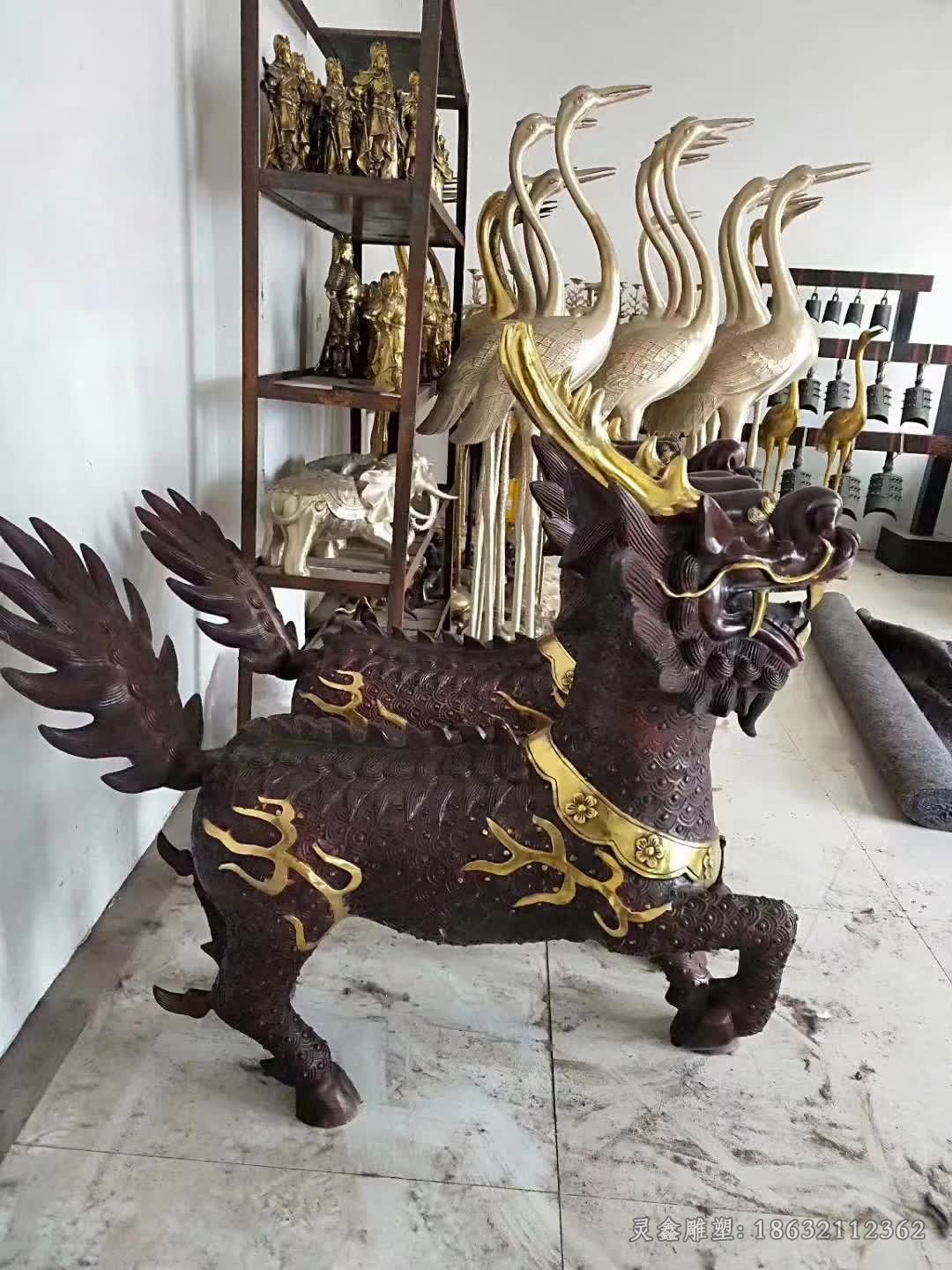 神兽麒麟庭院景观铜雕