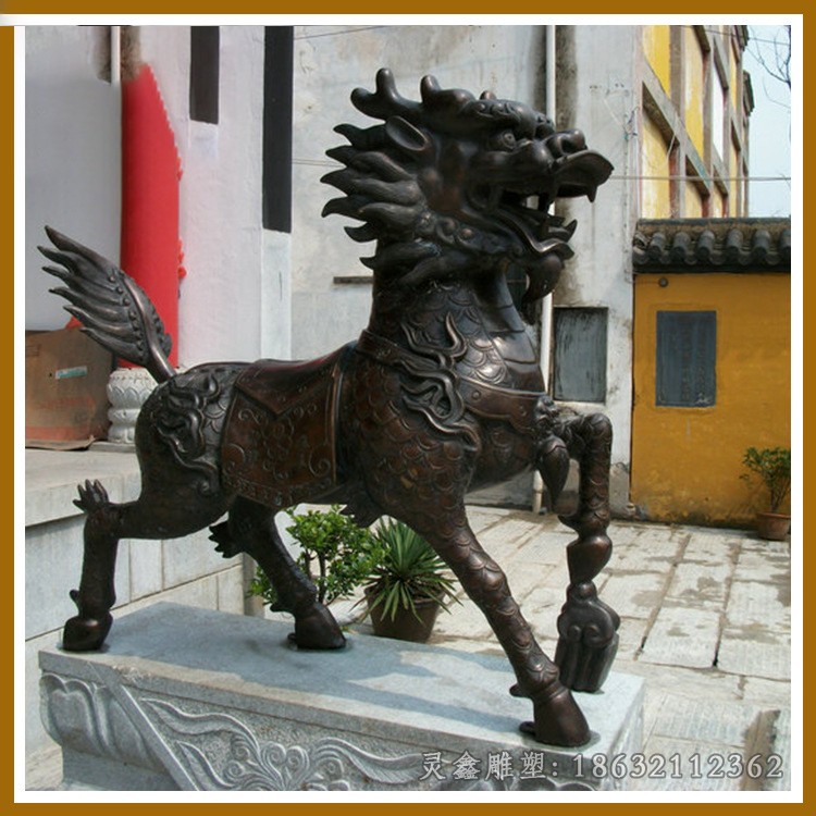 神兽麒麟景观标志铜雕