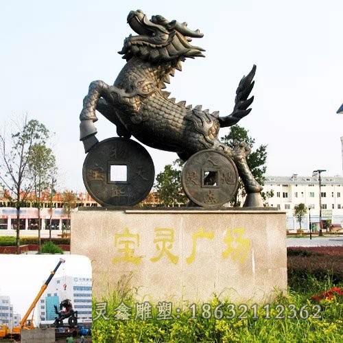 神兽麒麟景观标志铜雕
