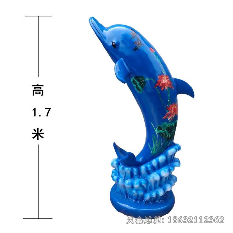 不锈钢彩绘海豚园林雕塑