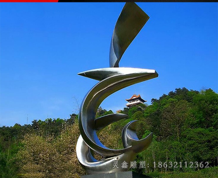 不锈钢镜面海豚庭院雕塑
