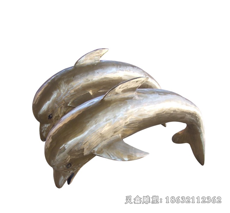 不锈钢镜面海豚抽象雕塑