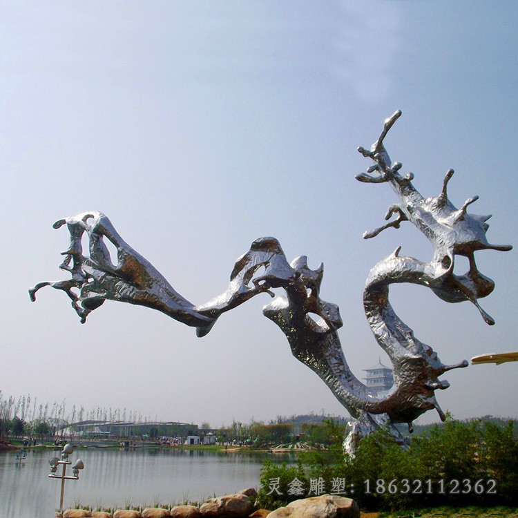 不锈钢镜面海浪商场雕塑