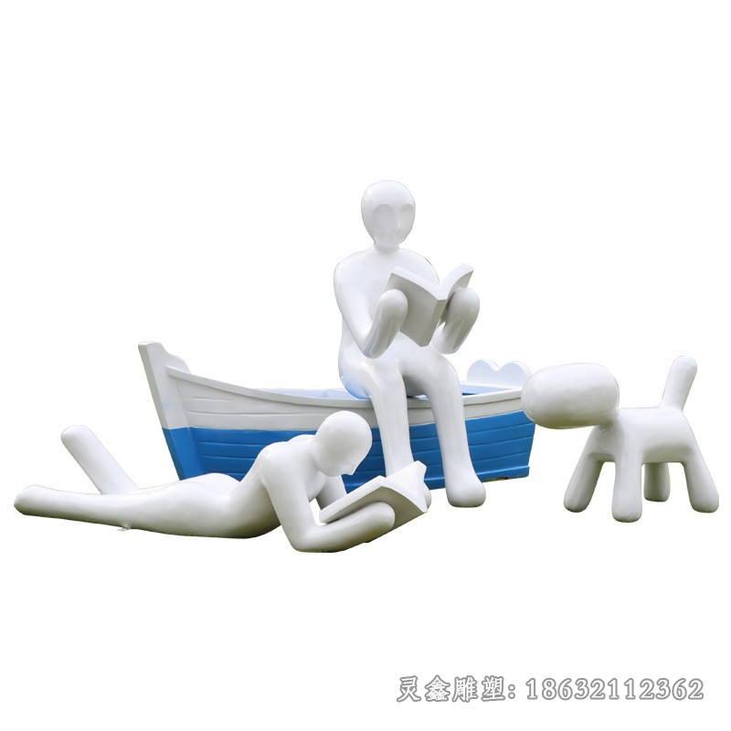 不锈钢一家人人物雕塑