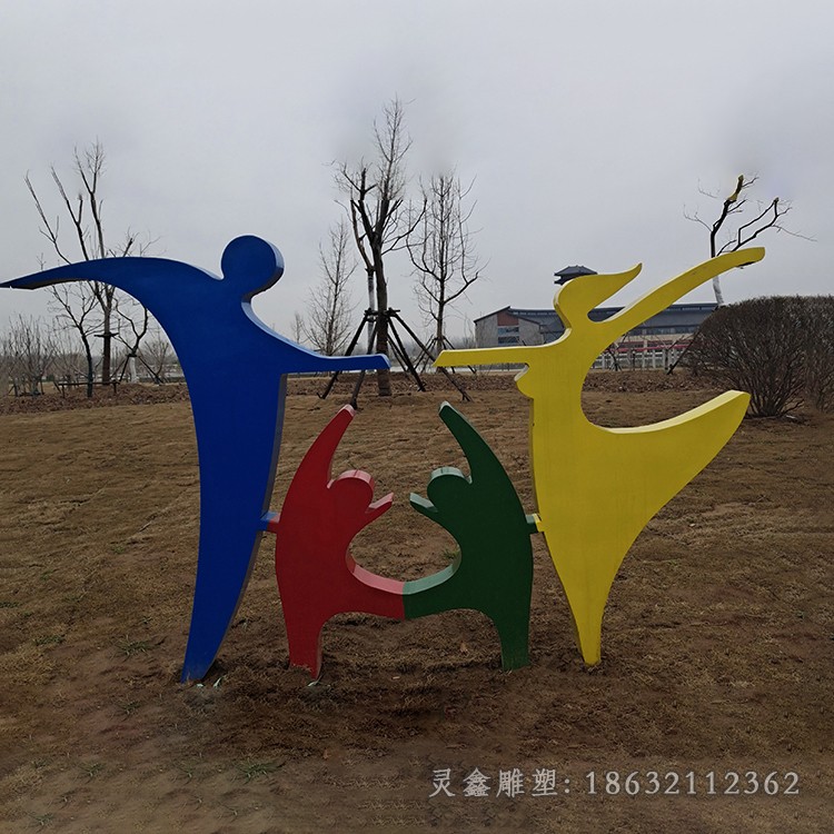 不锈钢彩绘人物标志雕塑