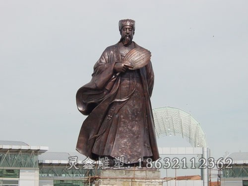 军事家诸葛亮庭院铜雕
