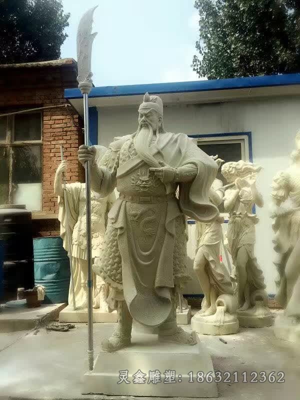 古代捋须关公广场铜雕