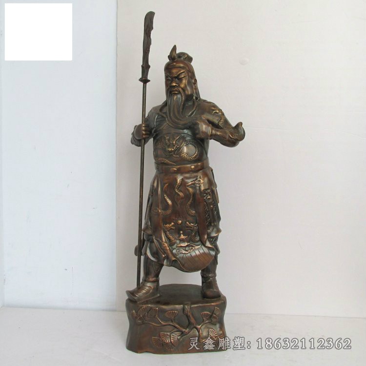 古代捋须关公户外铜雕