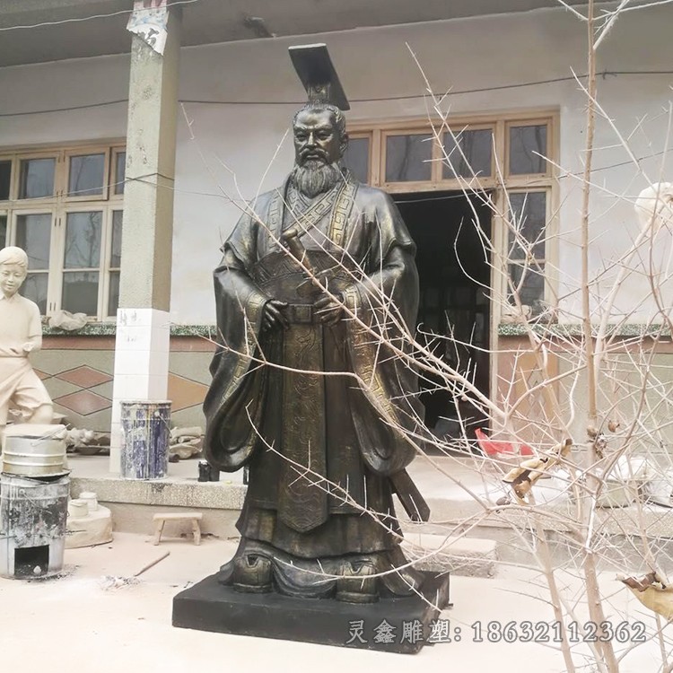 古代名人秦始皇城市铜雕