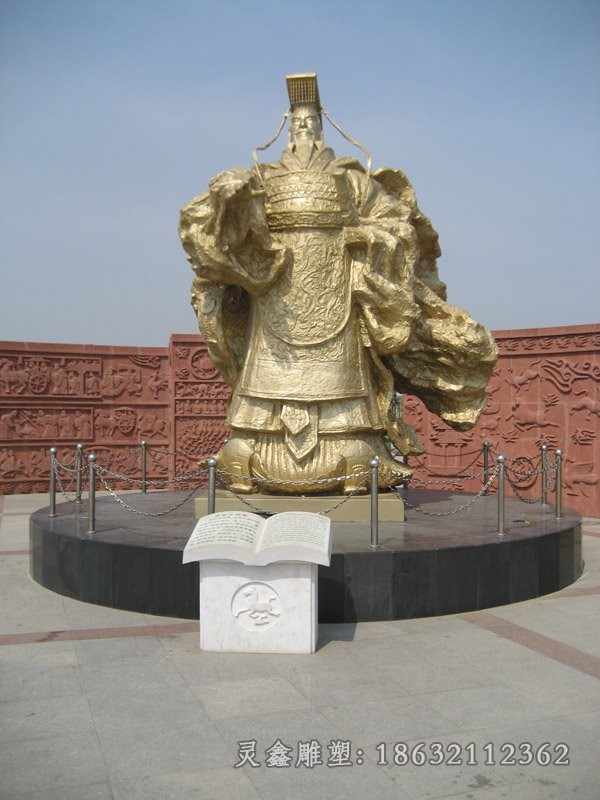 古代名人秦始皇庭院铜雕