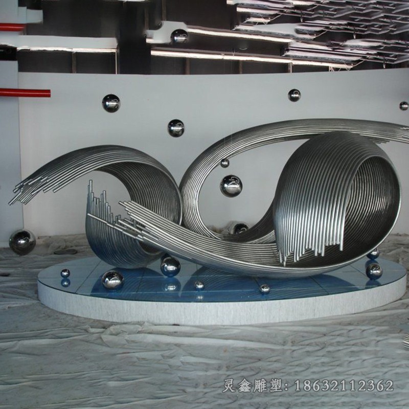 抽象海浪景区不锈钢雕塑