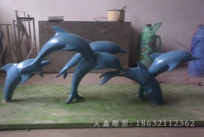动物海豚户外不锈钢雕塑