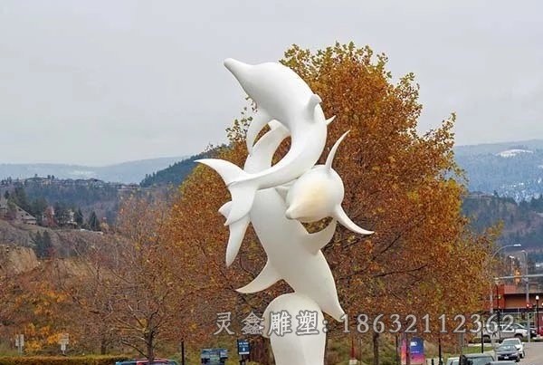 动物海豚户外不锈钢雕塑