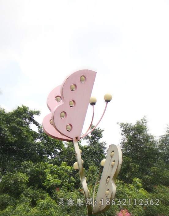 不锈钢庭院彩绘蝴蝶雕塑