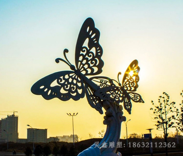 抽象蝴蝶不锈钢景观雕塑