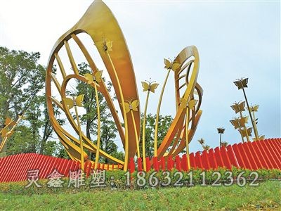 抽象蝴蝶动物不锈钢雕塑