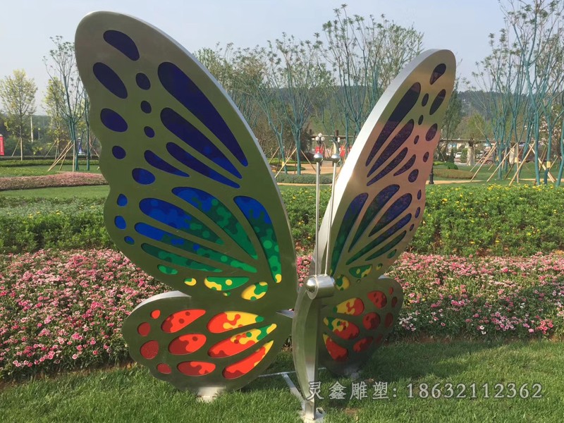 抽象蝴蝶动物不锈钢雕塑