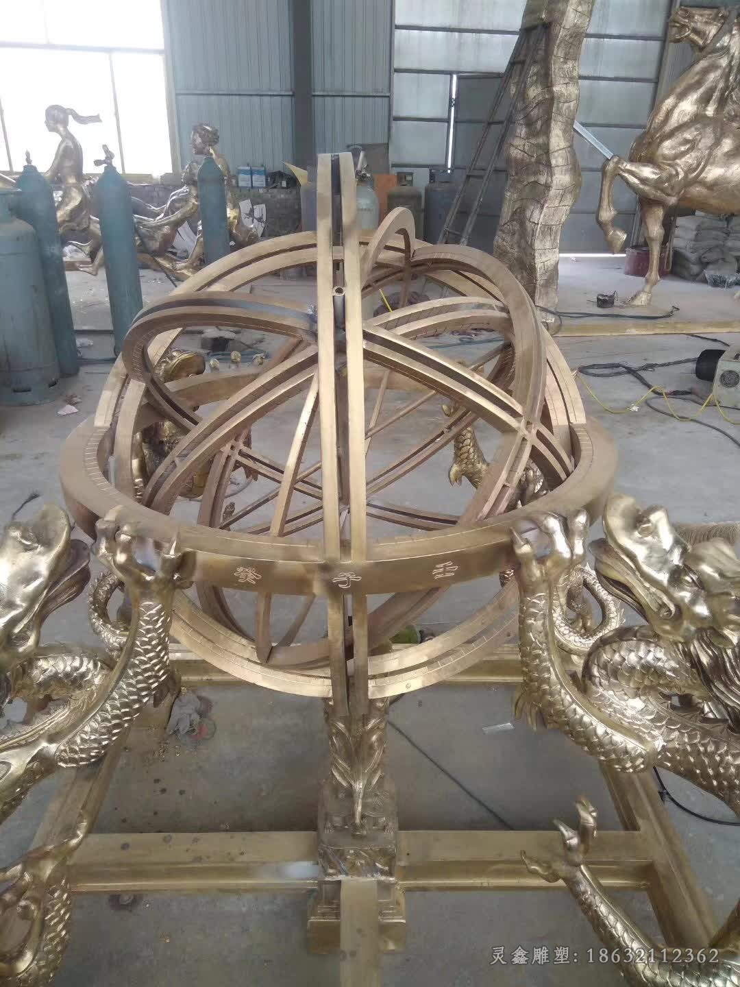 古代浑天仪园林景观铜雕