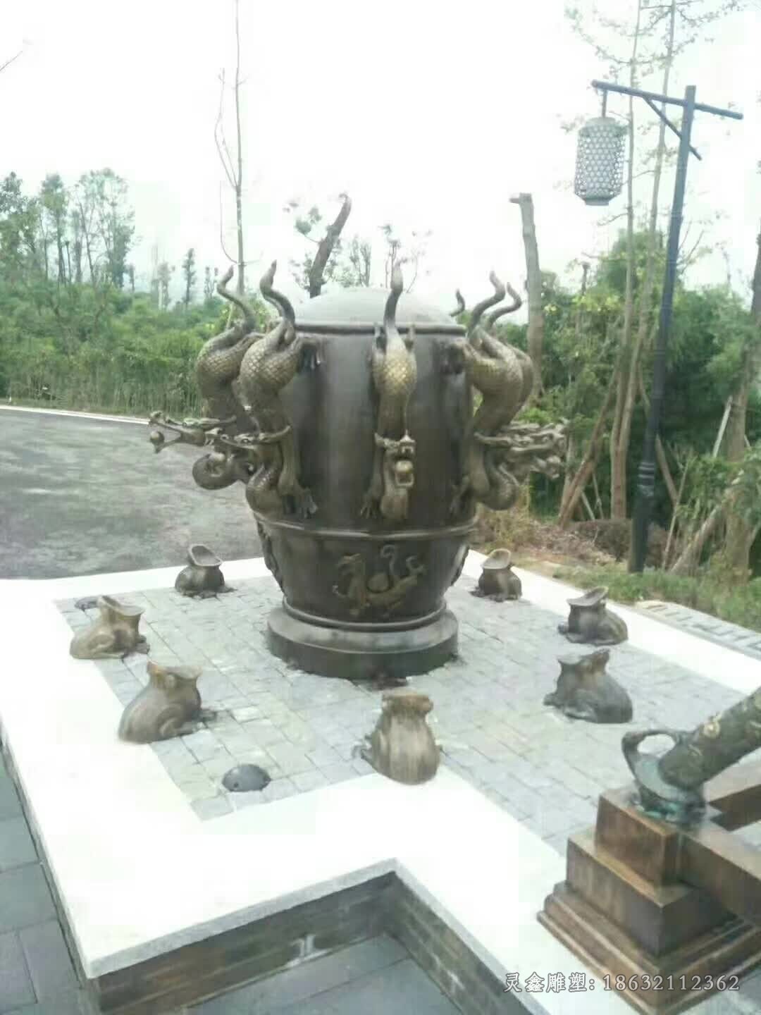 古代浑天仪园林景观铜雕
