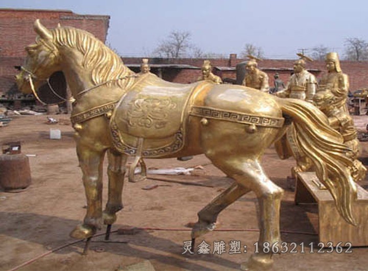 站姿马园林动物铜雕