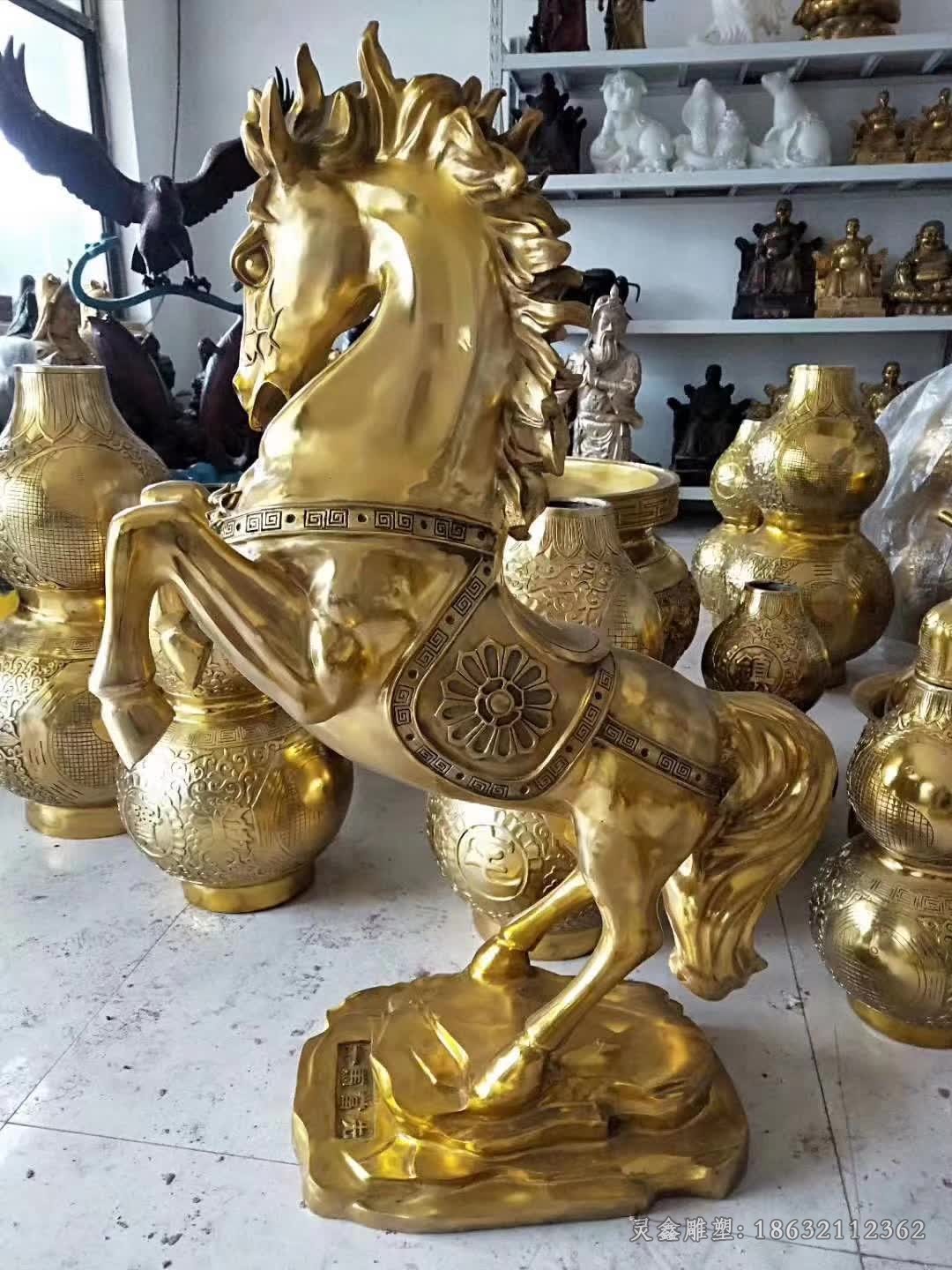 奔腾马校园景观铜雕