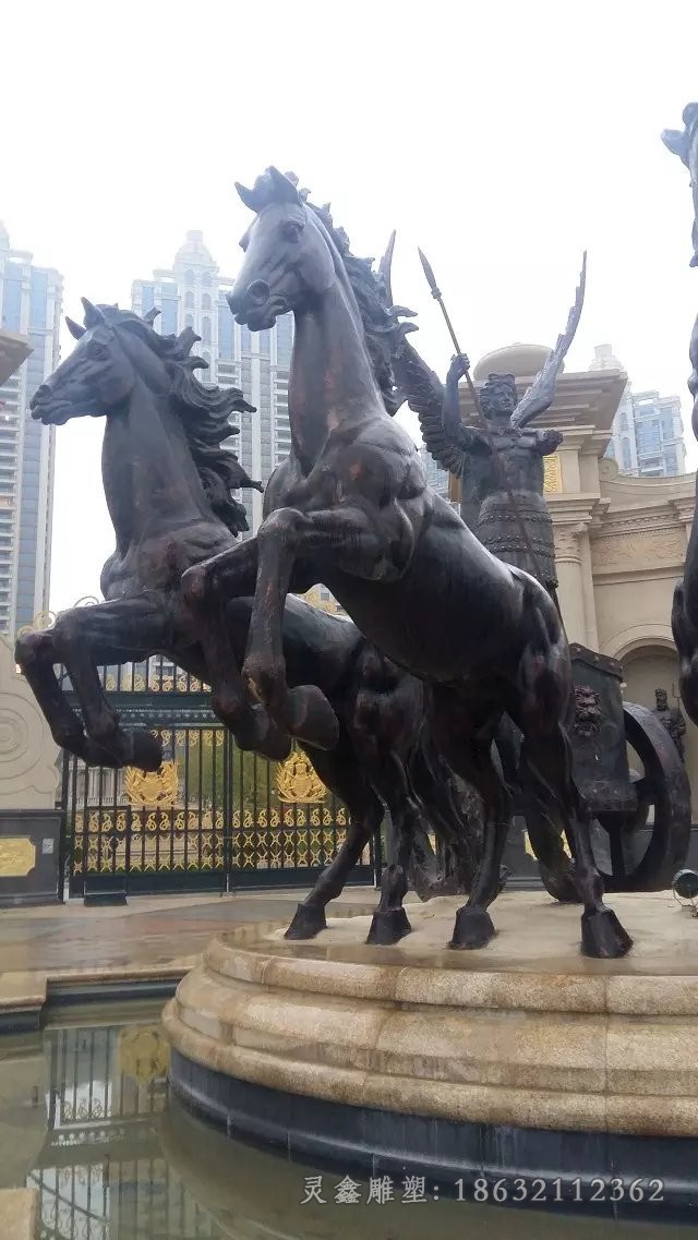 奔腾马园林景观铜雕