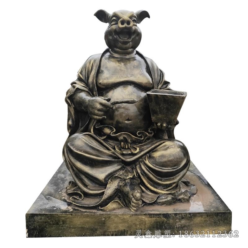 十二生肖人身兽头铜雕