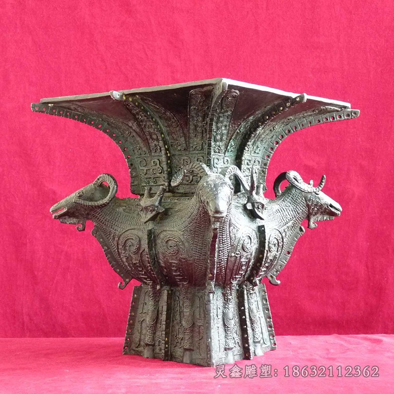 四羊方尊城市景观铜雕