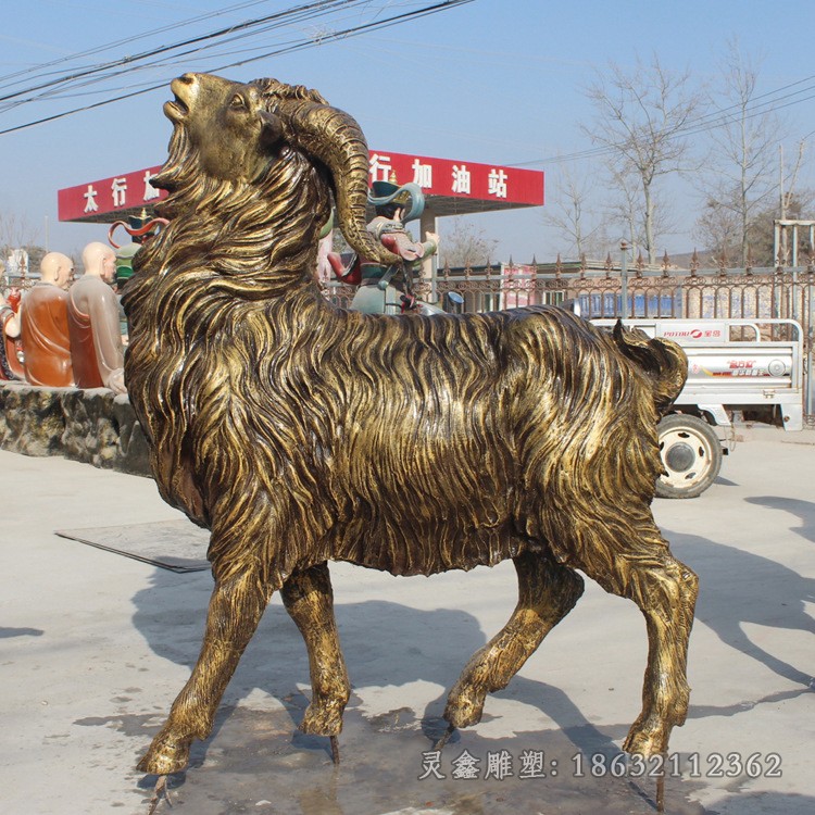 生肖羊广场景观铜雕