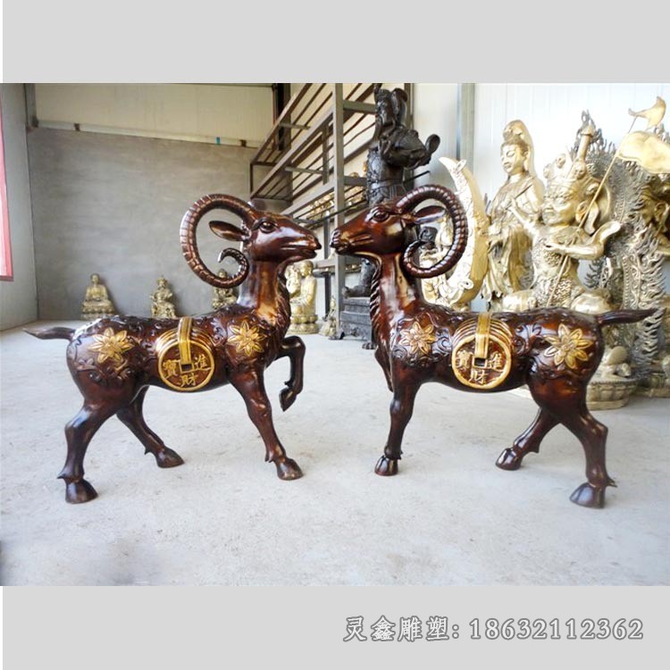 生肖羊小区景观铜雕