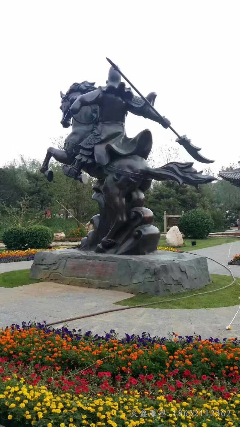 骑马关公人物景观铜雕