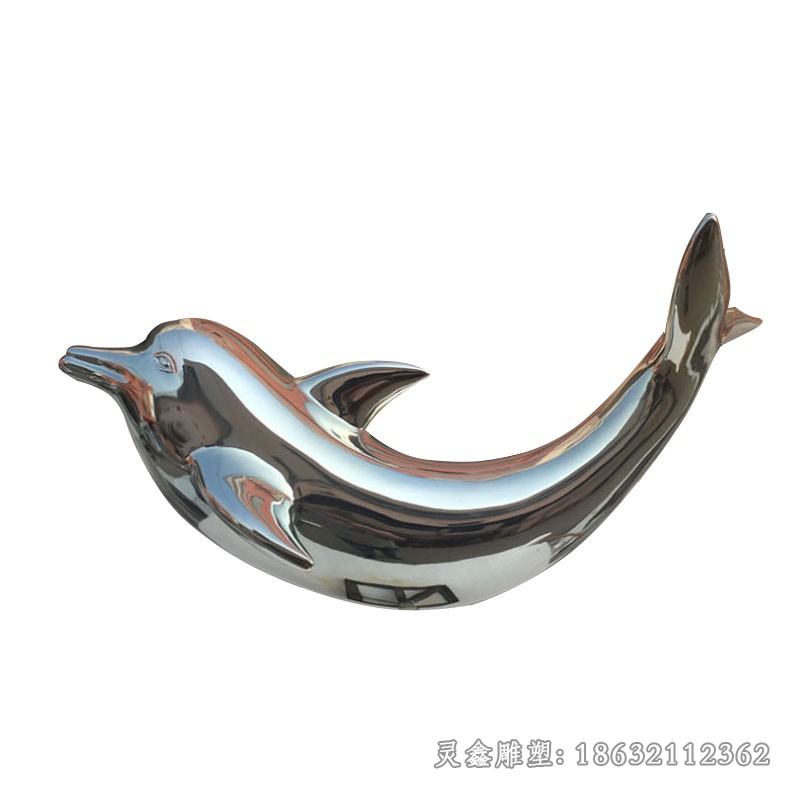 镜面海豚不锈钢城市雕塑