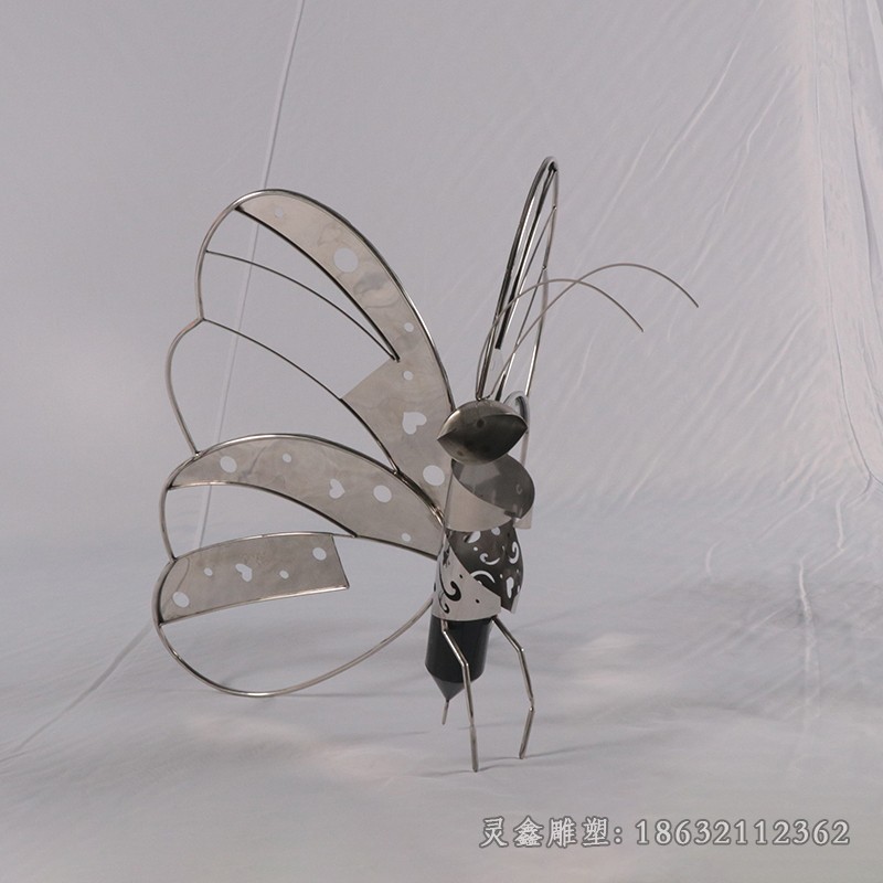 动物蝴蝶园林不锈钢雕塑