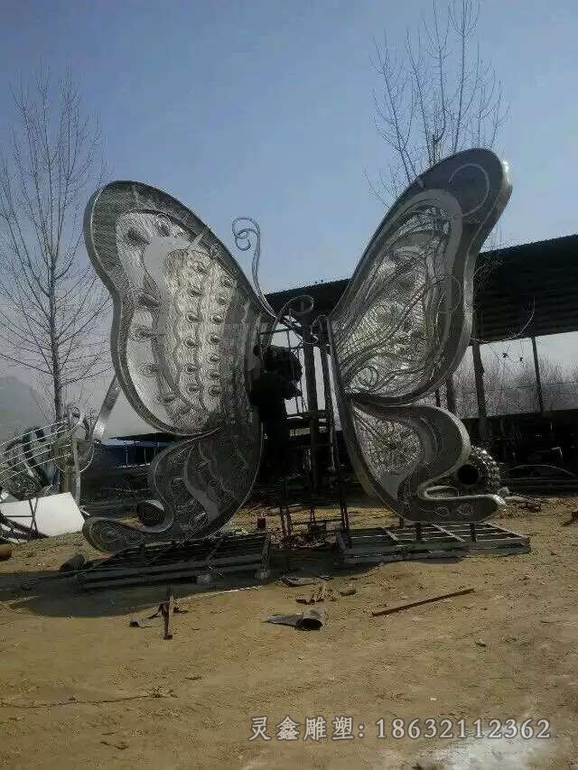 动物蝴蝶庭院不锈钢雕塑