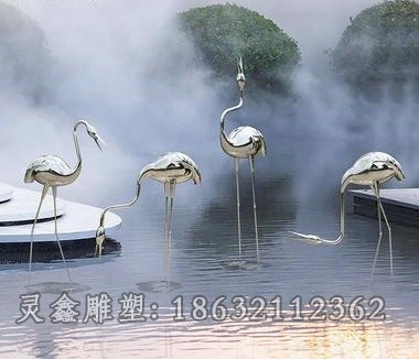 不锈钢火烈鸟校园雕塑