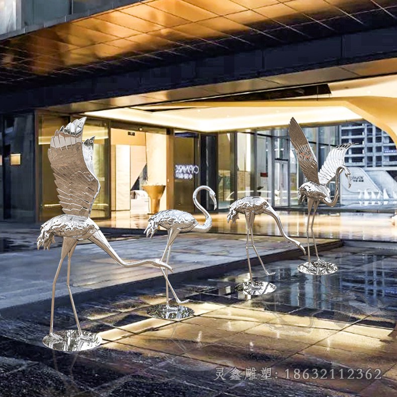 不锈钢火烈鸟标志雕塑